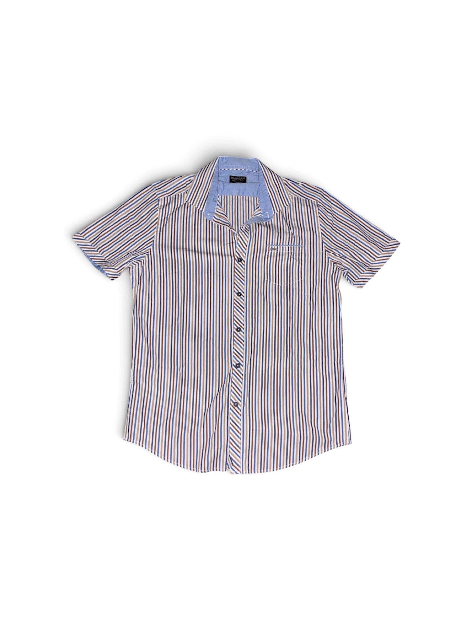 Ollygan Men's Beige and Brown Striped Shirt – photo 2